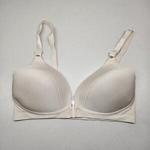 Warners Women Bra 36C Beige T Shirt Wireless Front Close Adjustable